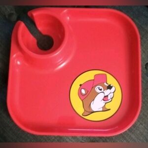 Buc-ee's Party Plate Beverage And Snack Food Drink Holder Travel 10x10 Inches